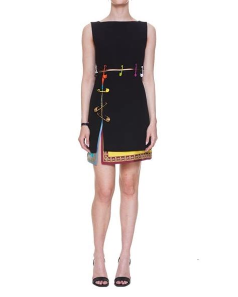 versace shirt with pin|Versace safety pin dress.